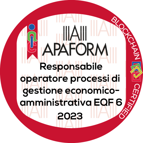 Responsabile-operatore dei processi di gestione economico-amministrativa di istituzioni e società formative livello EQF 6 stimato da APAFORM